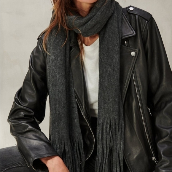 Lucky Brand Accessories - Lucky Brand Fringe Scarf Grey NWT